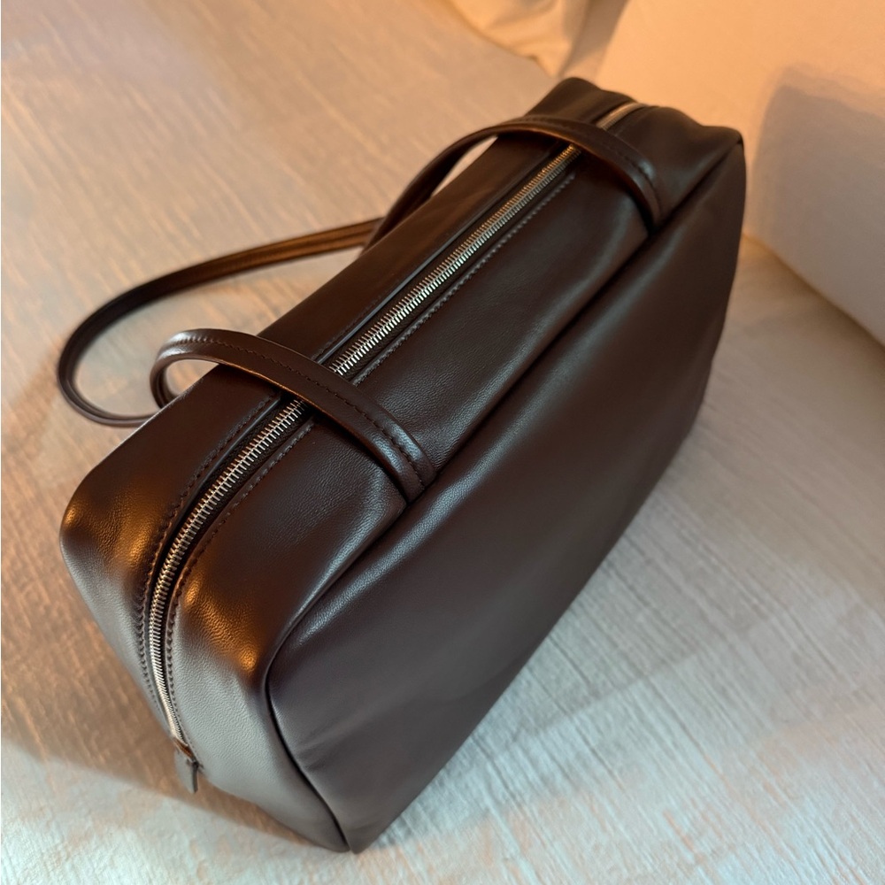 The Row Astra Brown Leather Shoulder Bag - Picture 3 of 14